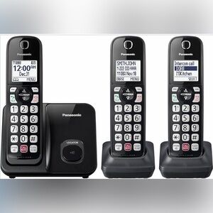 Panasonic Cordless Phone with 3 Handsets - KX-TGD813B (Black) NEW!